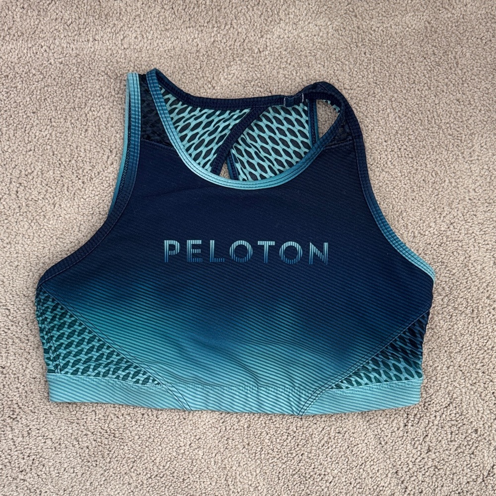 Peloton Teal and Navy Sports Bra